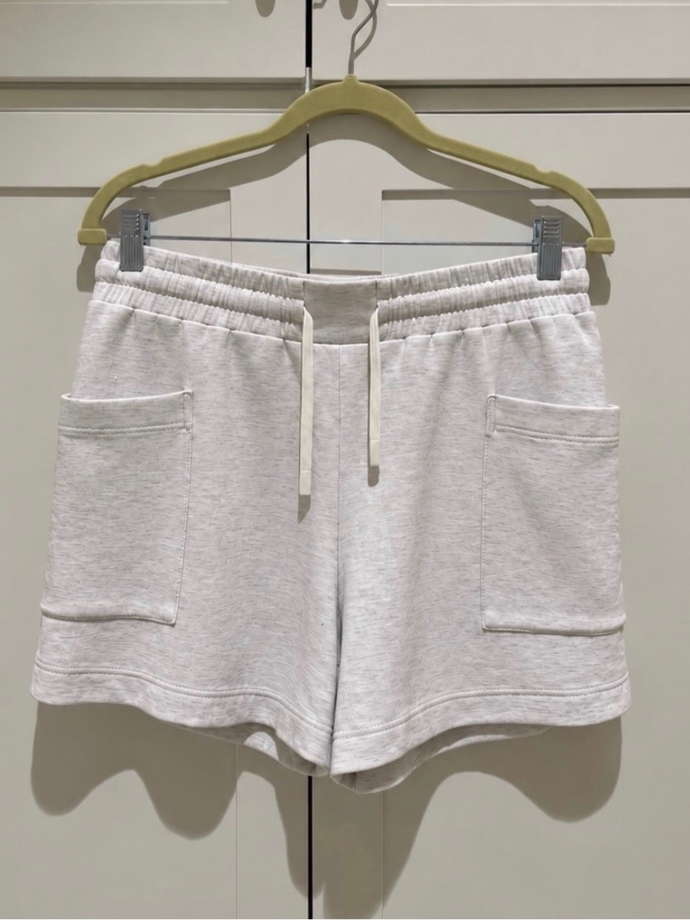 Varley Double Soft Ivory Marl Drawstring Shorts